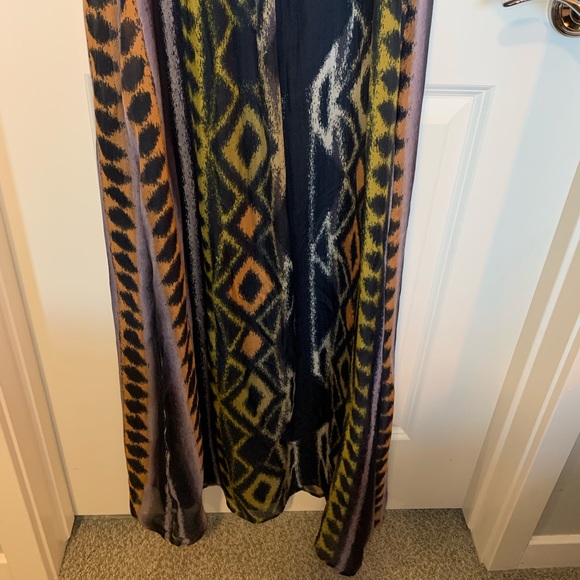 Charlie Jade Abstract Multi-Color Silk Maxi Dress - Picture 14 of 16